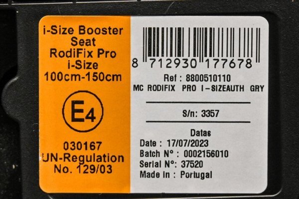 goedkeuringslabel veiligheid kinderzitje auto