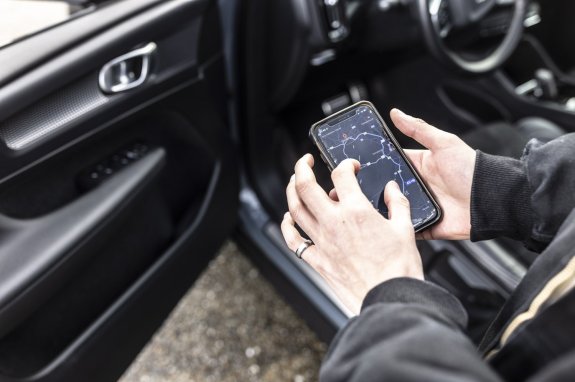 navigatie-app instellen op gsm voor vertek autorit