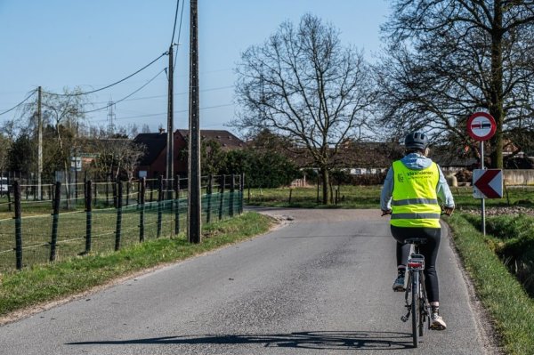 fietser rechts op de rijbaan
